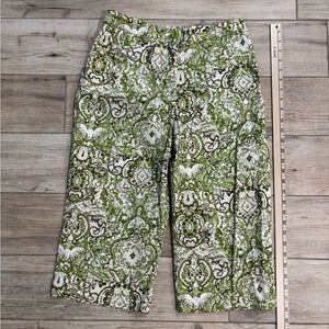 Chico's Green and White Paisley Pants